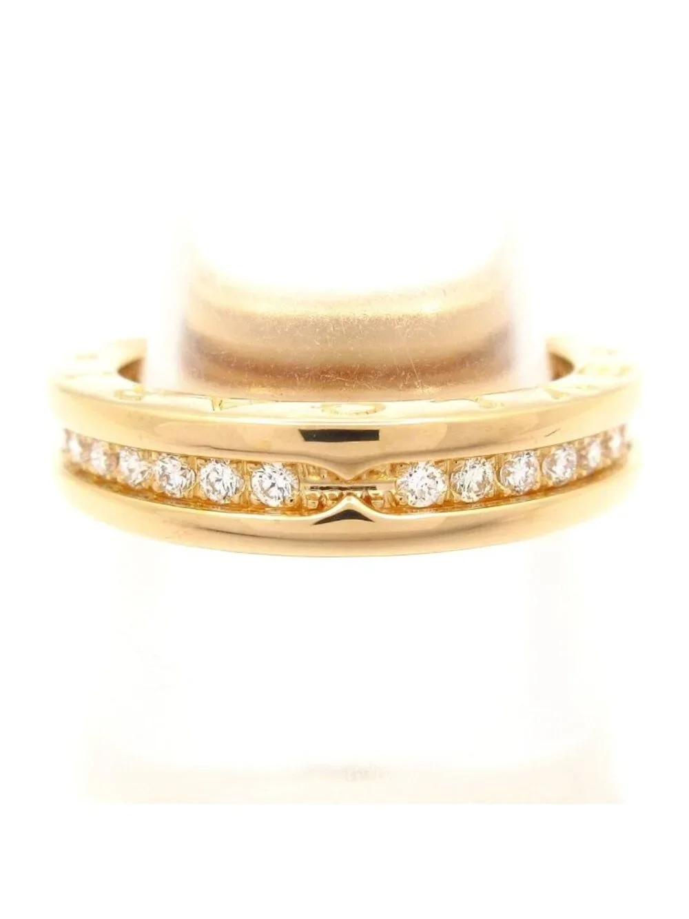 Bvlgari Ring 53 B.Zero1 18k Yellow Gold Diamond Full